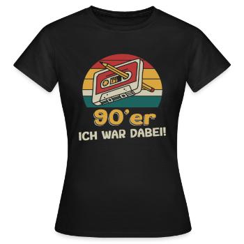 Neunziger Jahre - ich war dabei | 90 er Sprüche - Frauen T-Shirt - Schwarz - Vorne - AI Model Female 172 dark (172cm)