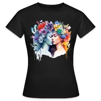 Kissing Women - Frauen T-Shirt - Schwarz - Vorne - AI Model Female 172 dark (172cm)