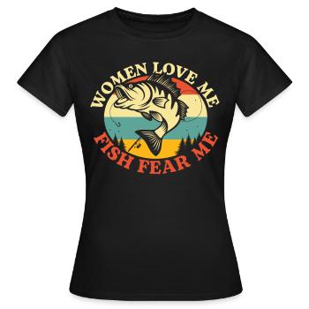 Pêcheurs et pêcheurs Petri Heil - Pêche pêche - T-shirt Femme - noir - Devant - AI Model Female 172 dark (172cm)