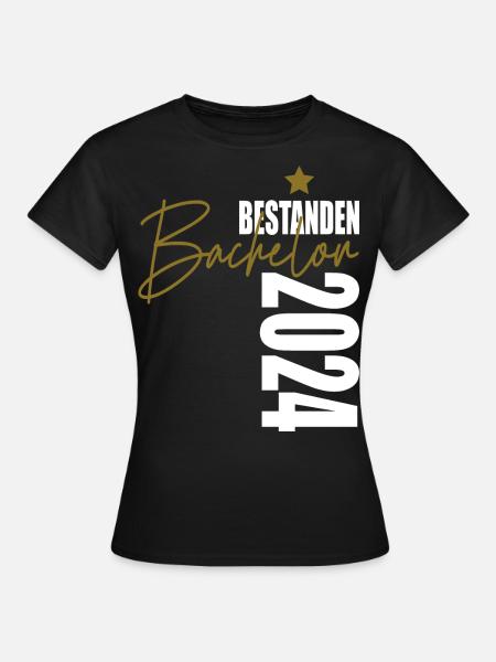 Bachelor bestanden 2024 - Frauen T-Shirt - Schwarz