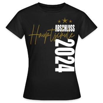 Abschluss 2024 Hauptschule - Frauen T-Shirt - Schwarz - Vorne - AI Model Female 172 dark (172cm)