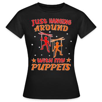 Puppeteers and marionettes for puppet shows - Women's T-Shirt - black - Front - AI Model Female 172 dark (172cm)