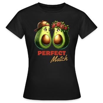 Avocado Perfect Match - Frauen T-Shirt - Schwarz - Vorne - AI Model Female 172 dark (172cm)