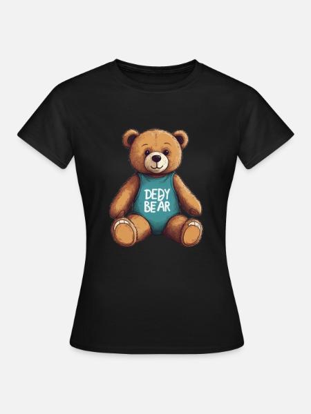 Teddy Bear Cartoon Teddy Bear Cute - Women's T-Shirt - black