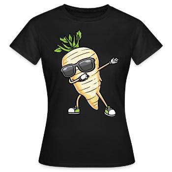 Dancing parsnips with sunglasses Parsnips - Women's T-Shirt - black - Front - AI Model Female 172 dark (172cm)
