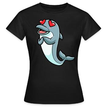 Émoticône de dauphin - T-shirt Femme - noir - Devant - AI Model Female 172 dark (172cm)