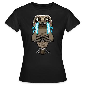 Daytime Sleeper Bird Kawaii Emoticon - Women's T-Shirt - black - Front - AI Model Female 172 dark (172cm)