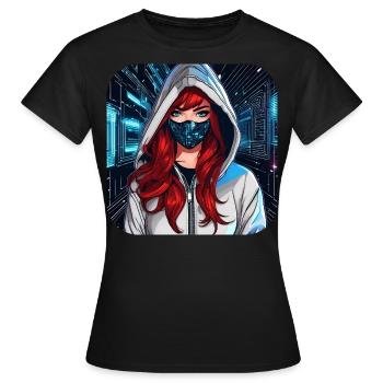 Fille cyberpunk cool V - T-shirt Femme - noir - Devant - AI Model Female 172 dark (172cm)