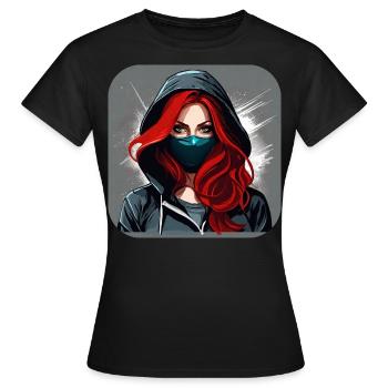 Fille Cyberpunk Cool VI - T-shirt Femme - noir - Devant - AI Model Female 172 dark (172cm)