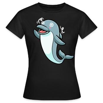 Émoticône de dauphin - T-shirt Femme - noir - Devant - AI Model Female 172 dark (172cm)