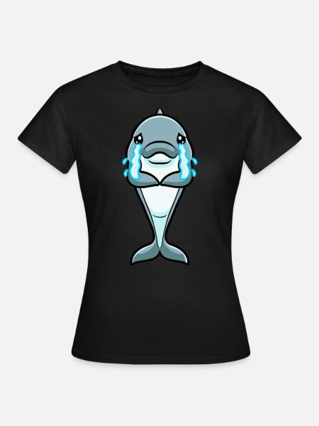 Delfin Emoticon - Frauen T-Shirt - Schwarz