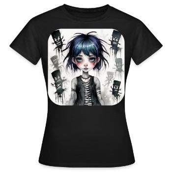 Fille punk gothique cool - T-shirt Femme - noir - Devant - AI Model Female 172 dark (172cm)