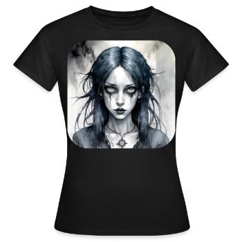 Fille punk gothique cool - T-shirt Femme - noir - Devant - AI Model Female 172 dark (172cm)