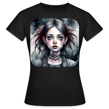 Fille punk gothique cool - T-shirt Femme - noir - Devant - AI Model Female 172 dark (172cm)