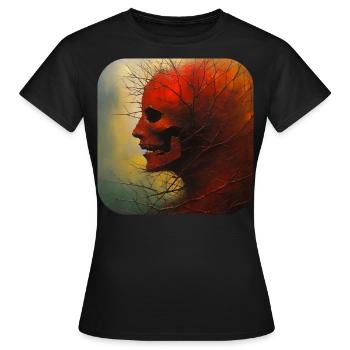 Horreur lugubre visage des femmes - T-shirt Femme - noir - Devant - AI Model Female 172 dark (172cm)