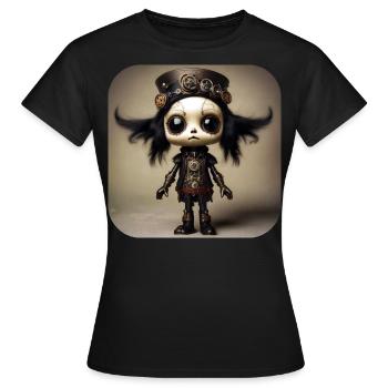 Fille Steampunk Gothique Cool - T-shirt Femme - noir - Devant - AI Model Female 172 dark (172cm)