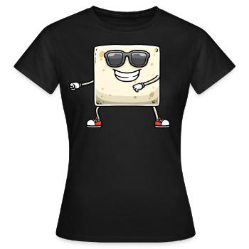 Tofu dansant pour les végétaliens et les amateurs de tofu - T-shirt Femme - noir - Devant - AI Model Female 172 dark (172cm)