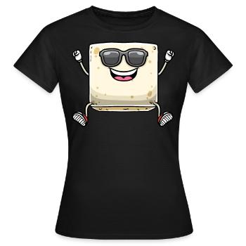Tofu dansant pour les végétaliens et les amateurs de tofu - T-shirt Femme - noir - Devant - AI Model Female 172 dark (172cm)