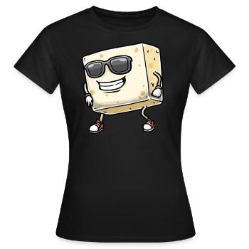 Tofu dansant pour les végétaliens et les amateurs de tofu - T-shirt Femme - noir - Devant - AI Model Female 172 dark (172cm)