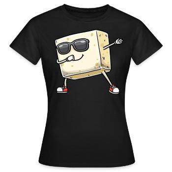 Tofu dansant pour les végétaliens et les amateurs de tofu - T-shirt Femme - noir - Devant - AI Model Female 172 dark (172cm)