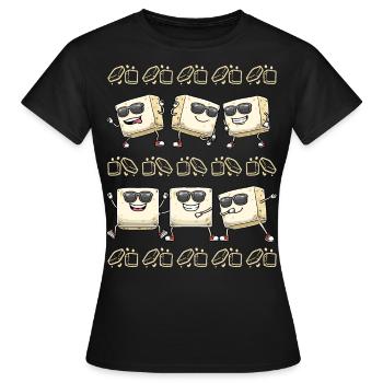 Tofu dansant pour les végétaliens et les amateurs de tofu - T-shirt Femme - noir - Devant - AI Model Female 172 dark (172cm)