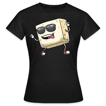 Tofu dansant pour les végétaliens et les amateurs de tofu - T-shirt Femme - noir - Devant - AI Model Female 172 dark (172cm)