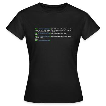 linux shell python hash - T-shirt Femme - noir - Devant - AI Model Female 172 dark (172cm)