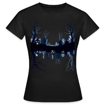 Horreur cimetière Halloween Unisexe T-shirt pour enfants - T-shirt Femme - noir - Devant - AI Model Female 172 dark (172cm)