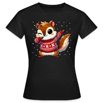 Christmas Chipmunk Lover Funny Chipmunk Ugly - Women's T-Shirt - black - Front - AI Model Female 172 dark (172cm)
