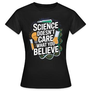 Atheisten Sprüche von Wissenschaft Forschung - Frauen T-Shirt - Schwarz - Vorne - AI Model Female 172 dark (172cm)