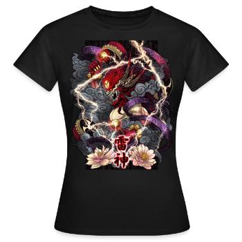 Raijin God of Thunder - Women's T-Shirt - black - Front - AI Model Female 172 dark (172cm)