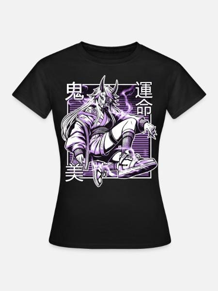 Violetter Kunoichi-Dämon - Frauen T-Shirt - Schwarz
