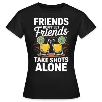 Prises de vue uniquement avec des amis - T-shirt Femme - noir - Devant - AI Model Female 172 dark (172cm)