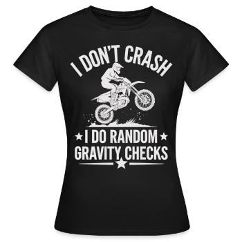 Ich stürze nie – Motocross Spaß - Frauen T-Shirt - Schwarz - Vorne - AI Model Female 172 dark (172cm)