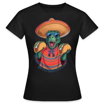 Taco Rex – Fiesta Time! - Women's T-Shirt - black - Front - AI Model Female 172 dark (172cm)