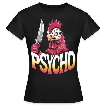 Psycho alarme dans le poulailler - T-shirt Femme - noir - Devant - AI Model Female 172 dark (172cm)