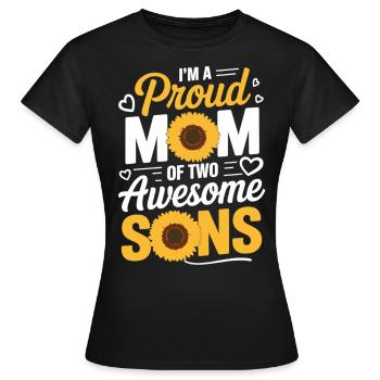 Proud mother of two sons - Women's T-Shirt - black - Front - AI Model Female 172 dark (172cm)