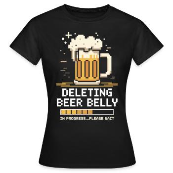 Lösche Bierbauch… bitte warten - Frauen T-Shirt - Schwarz - Vorne - AI Model Female 172 dark (172cm)