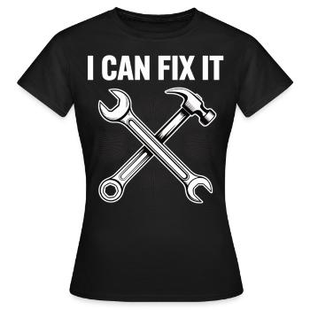 Chemise de puissance d’amélioration de l’habitat - T-shirt Femme - noir - Devant - AI Model Female 172 dark (172cm)