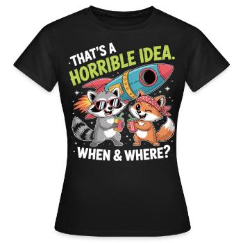 Chaosfreunde auf Raketenmission - Frauen T-Shirt - Schwarz - Vorne - AI Model Female 172 dark (172cm)