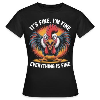 Chemise de poulet Funny Chaos - T-shirt Femme - noir - Devant - AI Model Female 172 dark (172cm)