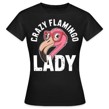 Dame flamant rose folle - T-shirt Femme - noir - Devant - AI Model Female 172 dark (172cm)