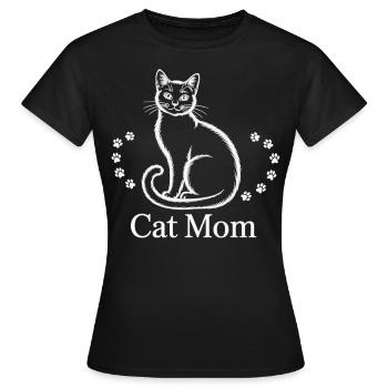 Proud cat mom - Women's T-Shirt - black - Front - AI Model Female 172 dark (172cm)