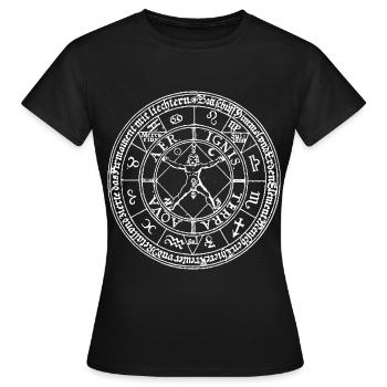 Gothic Okkult Sigil Zeichen Geschenk - Frauen T-Shirt - Schwarz - Vorne - AI Model Female 172 dark (172cm)