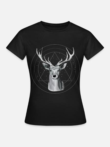 Himmlische Hirsche - Frauen T-Shirt - Schwarz