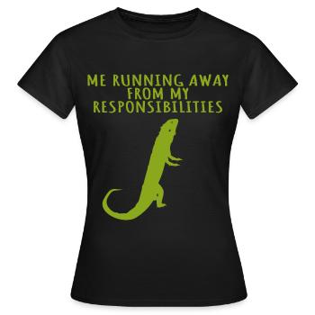 bartagame agame ich laufe vor meiner verantwortung - Frauen T-Shirt - Schwarz - Vorne - AI Model Female 172 dark (172cm)