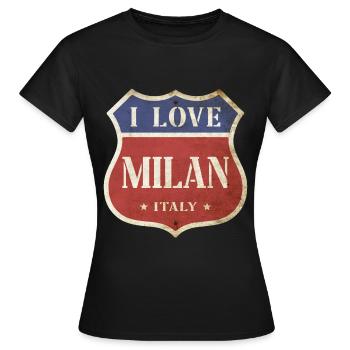 Milan Milan Italy City I Love Vintage Retro - Women's T-Shirt - black - Front - AI Model Female 172 dark (172cm)