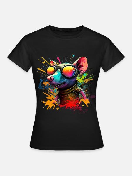 Coole Stadt-Ratte - Frauen T-Shirt - Schwarz