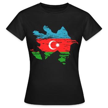 Aserbaidschan Landkarte used - Frauen T-Shirt - Schwarz - Vorne - AI Model Female 172 dark (172cm)