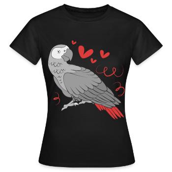 Papagei Grau - Frauen T-Shirt - Schwarz - Vorne - AI Model Female 172 dark (172cm)